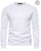 Crew Neck White Tee Long Sleeve