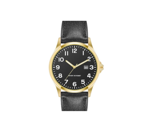 Black/Gold Essential Men's Easy to Read Strap Watch