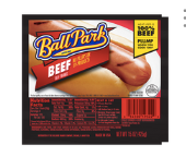 BallPark Beef Hot Dogs 15oz 8ct
