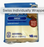 Swiss Cheese Individually Wrapped