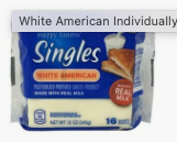White American Cheese Individually Wrapped 16ct