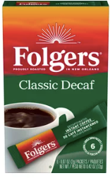 Folgers Classic Decaf Instant Coffee 6ct